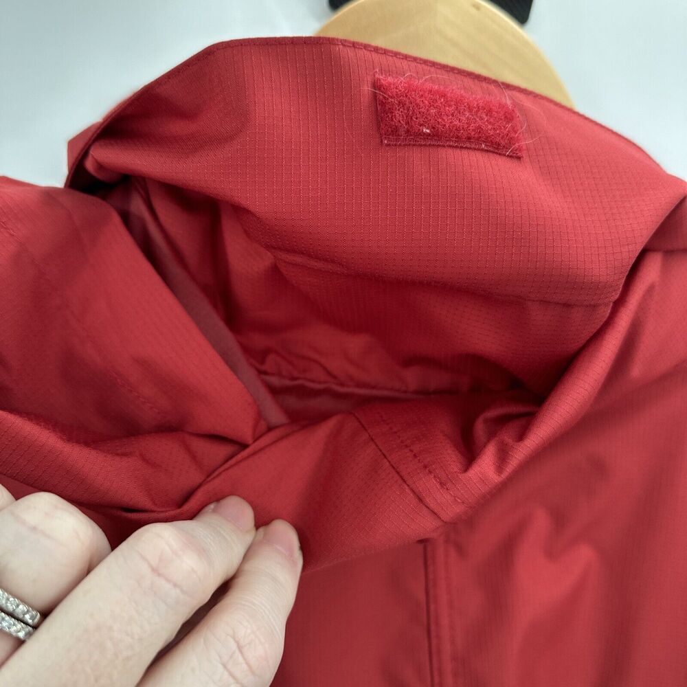 Vintage Reebok Jacket Mens XL Red Black Full Zip Windbreaker Hidden Hood - Picture 8 of 9